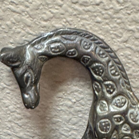 Brass Miniture Giraffe Figurine With Textured Detailing  3" Tall - Picture 4 of 6